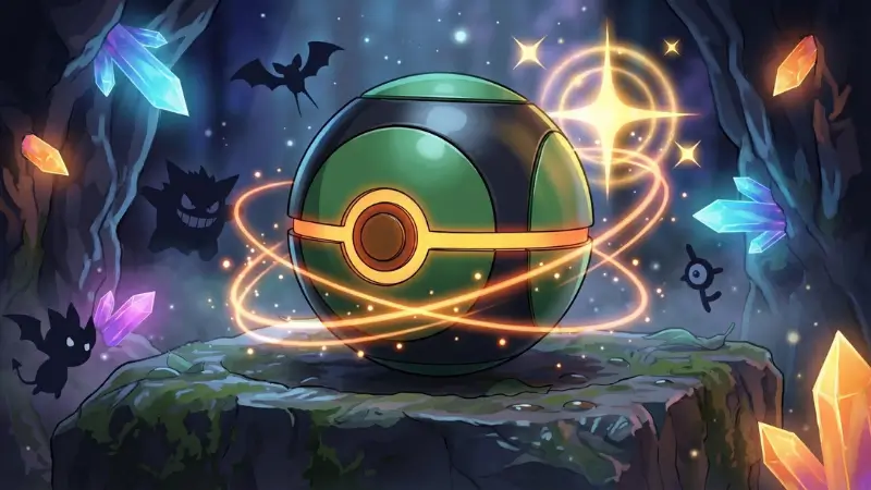 Dusk Ball 3x catch rate bonus for nighttime and cave Pokemon encounters