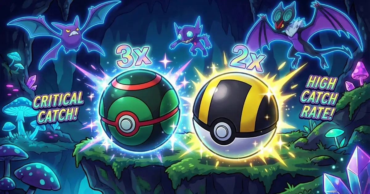 Dusk Ball vs Ultra Ball comparison - Which Poke Ball has the best catch rate multiplier?